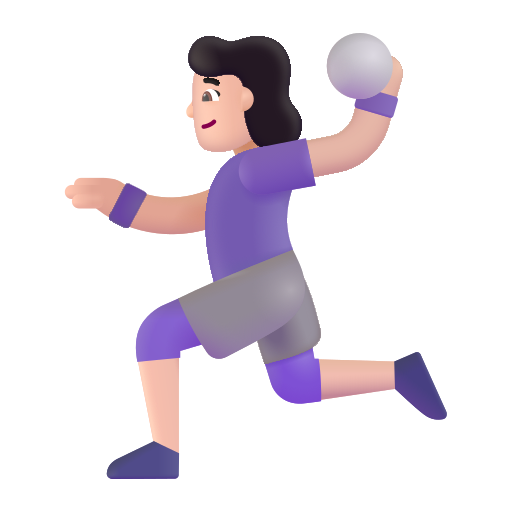 Woman Playing Handball: Light Skin Tone on Microsoft 3D