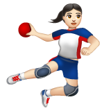 Woman Playing Handball: Light Skin Tone on WhatsApp