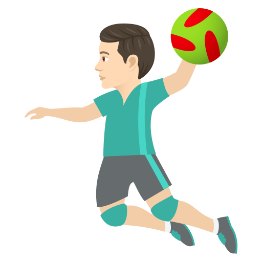 Man Playing Handball: Light Skin Tone on JoyPixels