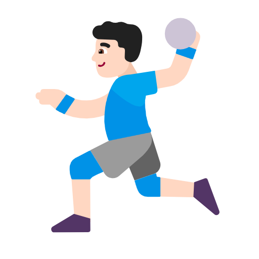 Man Playing Handball: Light Skin Tone on Microsoft Fluent