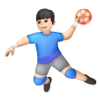 Man Playing Handball: Light Skin Tone on Samsung
