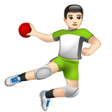Man Playing Handball: Light Skin Tone on WhatsApp