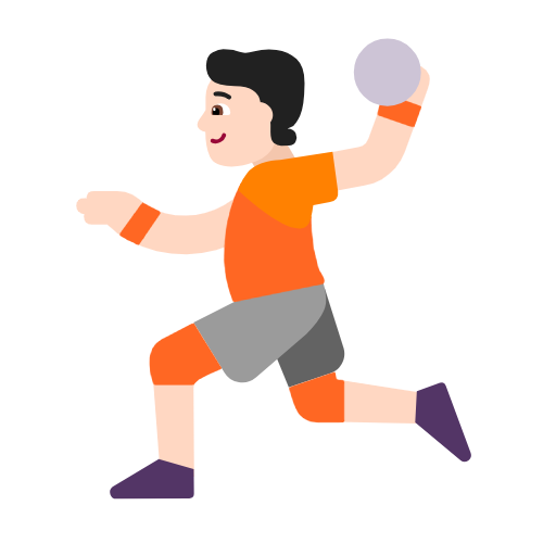 Handball: Light Skin Tone on Microsoft Fluent