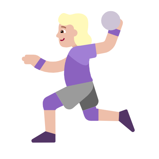 Woman Playing Handball: Medium-Light Skin Tone on Microsoft Fluent