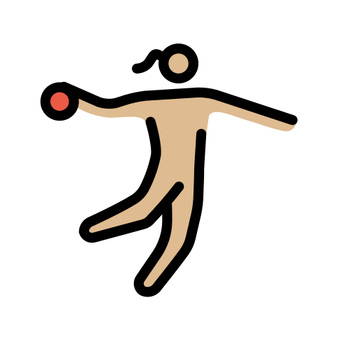 Woman Playing Handball: Medium-Light Skin Tone on OpenMoji