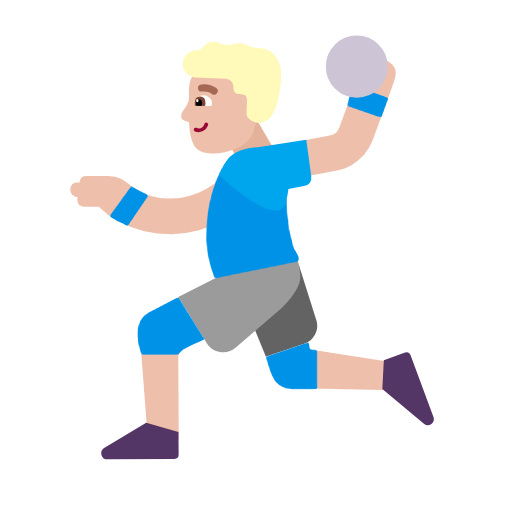 Man Playing Handball: Medium-Light Skin Tone on Microsoft Fluent