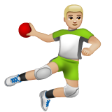Man Playing Handball: Medium-Light Skin Tone on WhatsApp