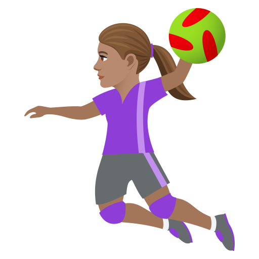 Woman Playing Handball: Medium Skin Tone on JoyPixels