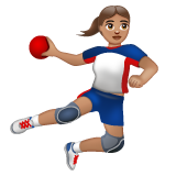 Woman Playing Handball: Medium Skin Tone on WhatsApp