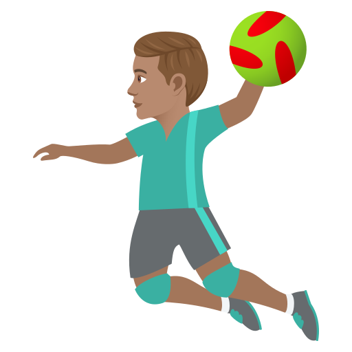Man Playing Handball: Medium Skin Tone on JoyPixels