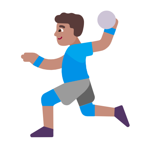 Man Playing Handball: Medium Skin Tone on Microsoft Fluent