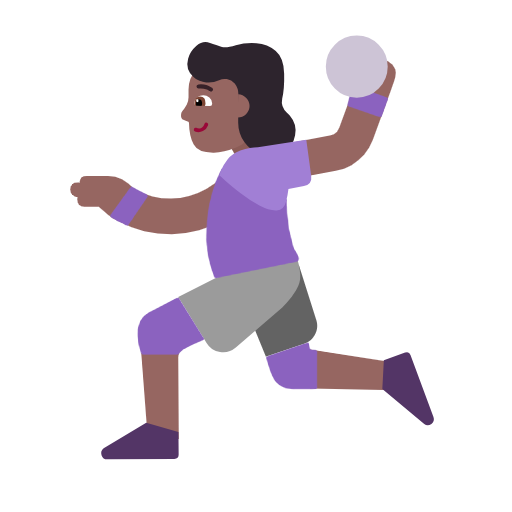 Woman Playing Handball: Medium-Dark Skin Tone on Microsoft Fluent