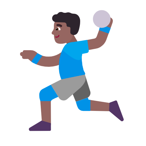 Man Playing Handball: Medium-Dark Skin Tone on Microsoft Fluent