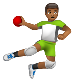 Man Playing Handball: Medium-Dark Skin Tone on WhatsApp