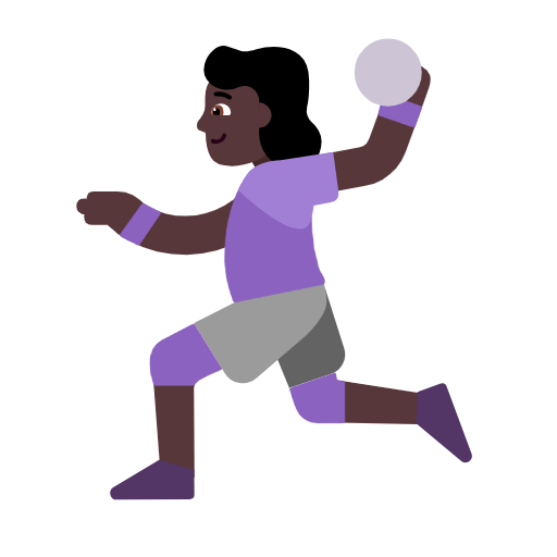 Woman Playing Handball: Dark Skin Tone on Microsoft Fluent