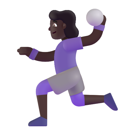 Woman Playing Handball: Dark Skin Tone on Microsoft 3D