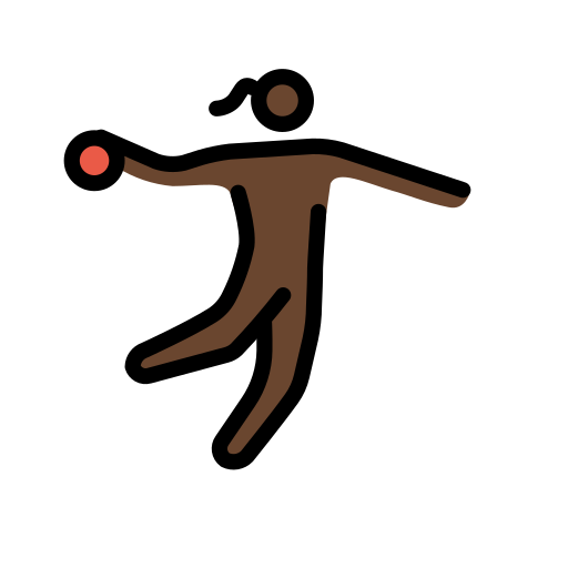Woman Playing Handball: Dark Skin Tone on OpenMoji