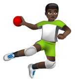 Man Playing Handball: Dark Skin Tone on WhatsApp