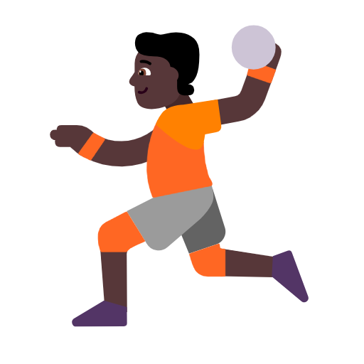 Handball: Dark Skin Tone on Microsoft Fluent