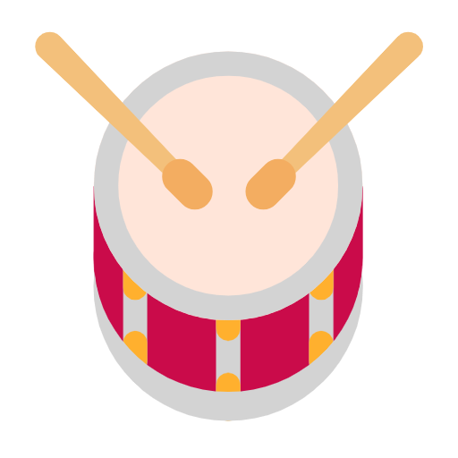 Drum With Drumsticks on Microsoft Fluent