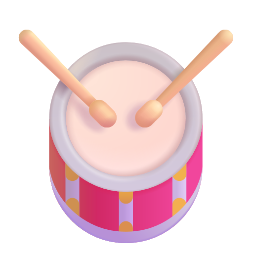 Drum With Drumsticks on Microsoft 3D