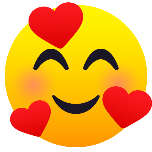 Smiling Face With Smiling Eyes And Three Hearts on JoyPixels