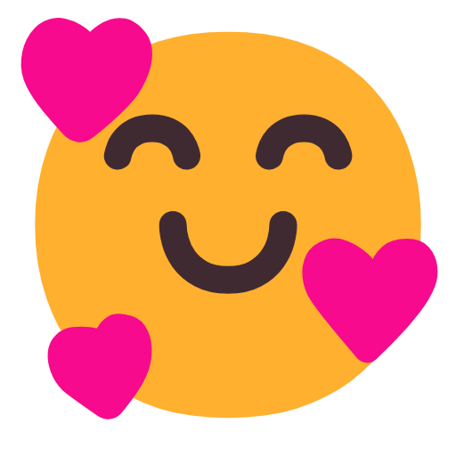 Smiling Face With Smiling Eyes And Three Hearts on Microsoft Fluent
