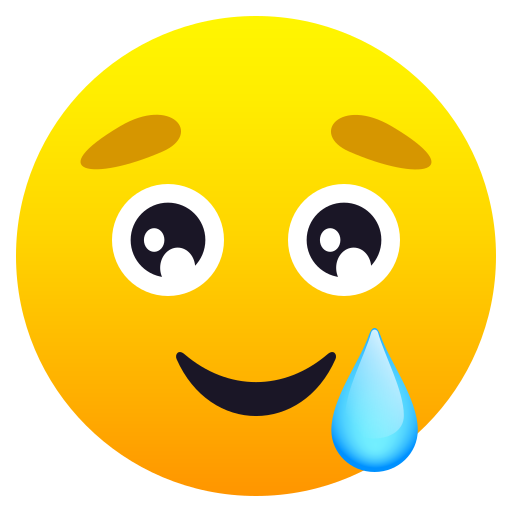 Smiling Face With Tear on JoyPixels