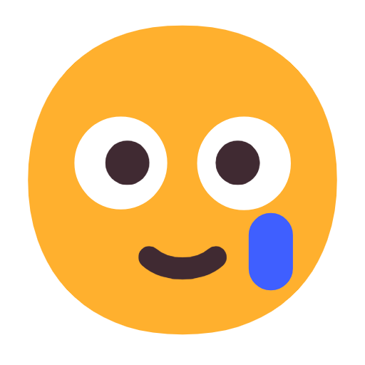 Smiling Face With Tear on Microsoft Fluent