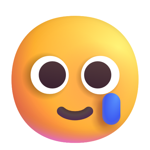 Smiling Face With Tear on Microsoft 3D