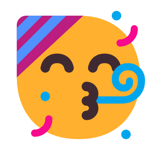Face With Party Horn And Party Hat on Microsoft Fluent