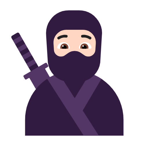 Ninja: Light Skin Tone on Microsoft Fluent