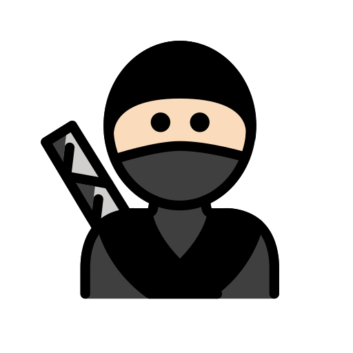 Ninja: Light Skin Tone on OpenMoji