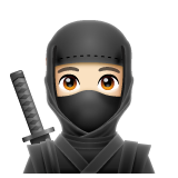 Ninja: Light Skin Tone on WhatsApp