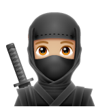 Ninja: Medium-Light Skin Tone on WhatsApp