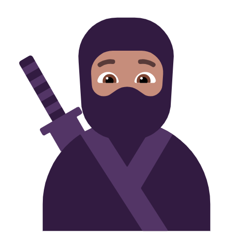 Ninja: Medium Skin Tone on Microsoft Fluent