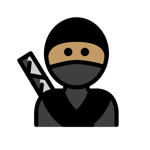 Ninja: Medium Skin Tone on OpenMoji