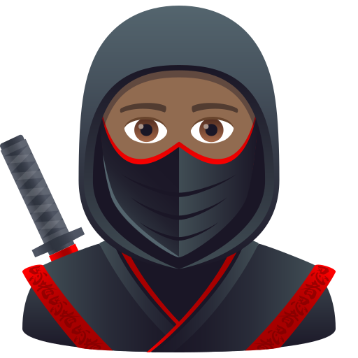 Ninja: Medium-Dark Skin Tone on JoyPixels