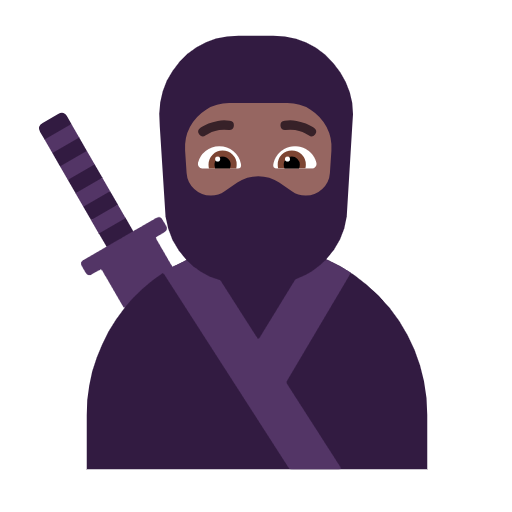 Ninja: Medium-Dark Skin Tone on Microsoft Fluent