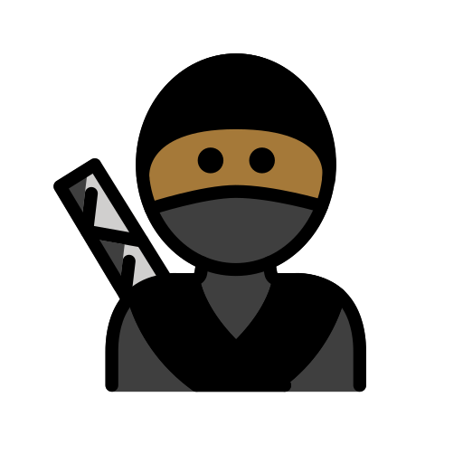 Ninja: Medium-Dark Skin Tone on OpenMoji