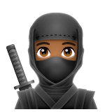 Ninja: Medium-Dark Skin Tone on WhatsApp