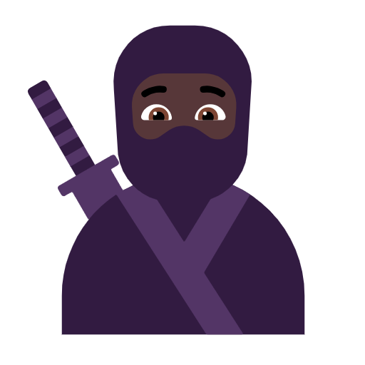 Ninja: Dark Skin Tone on Microsoft Fluent