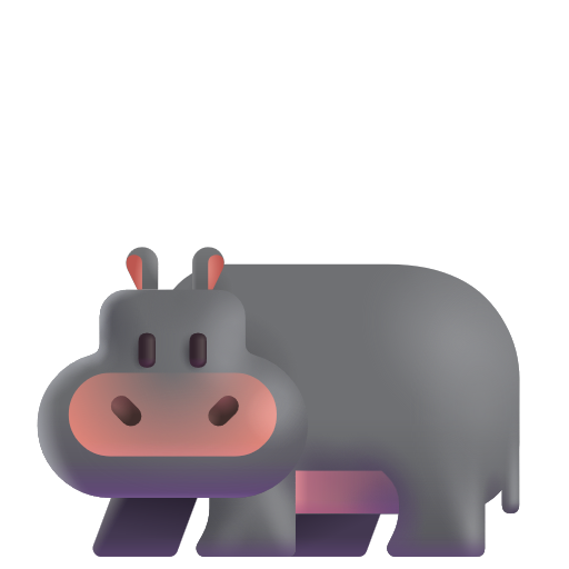 Hippopotamus on Microsoft 3D