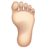 Foot: Light Skin Tone on WhatsApp
