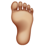 Foot: Medium-Light Skin Tone on WhatsApp