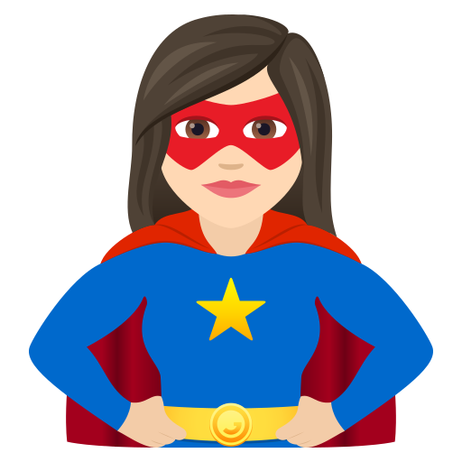 Woman Superhero: Light Skin Tone on JoyPixels