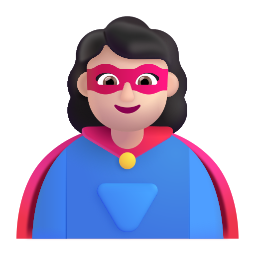 Woman Superhero: Light Skin Tone on Microsoft 3D
