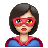 Woman Superhero: Light Skin Tone on WhatsApp