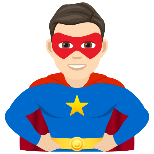 Man Superhero: Light Skin Tone on JoyPixels