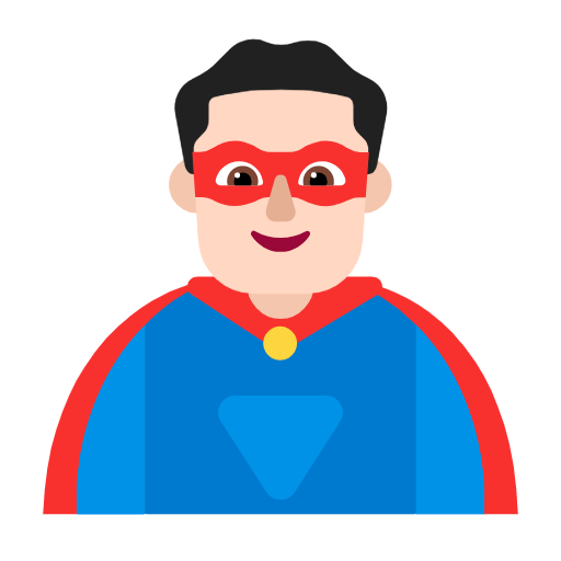 Man Superhero: Light Skin Tone on Microsoft Fluent